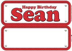 Sean Name Sign Insert Paw Print Design
