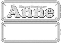 Anne Happy Birthday Name Sign Paw Print Insert