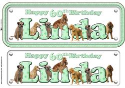 Linda 60th Birthday Dogs Name Sign