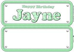 Happy Birthday Jayne Paw Print Insert