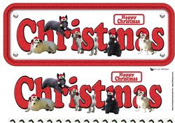 Scottie & Jack Russell with Hats Christmas Sign 3D Decoupage