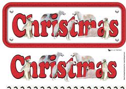 Borzoi Christmas Sign 3D Decoupage