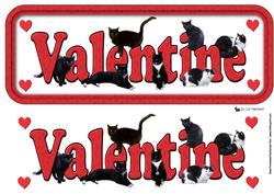 Black Cat Valentine Sign 3D Decoupage
