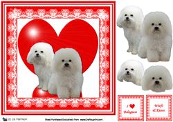 Bolognese 8x8 Heart 3D Decoupage