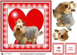 Yorkshire Terrier 8x8 Heart 3D Decoupage