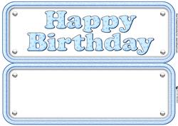 Happy Birthday Paw Print Insert Blue