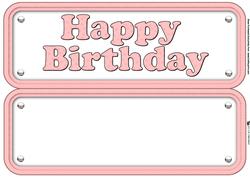 Happy Birthday Paw Print Insert Pink