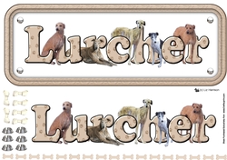 Lurcher Name Sign 3D Decoupage