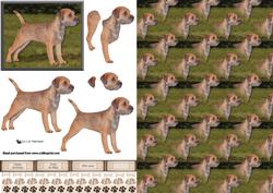 Border Terrier 3D Decoupage with Background