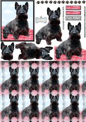 Scottish Terrier 3D Decoupage with Background
