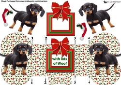 Dachshund Christmas Bone shaped card