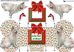 German shepherd Christmas Bone Shaped Card