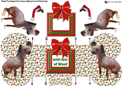 Chinese Crested Christmas Bone Shaped Card