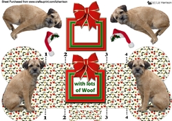 Border Terrier Christmas Bone Shaped Card