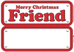 Paw Print Merry Christmas Friend Name Sign Insert