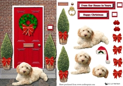 Cockapoo Christmas Door Step