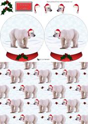 Polar Bear Christmas Snow Globe & Background