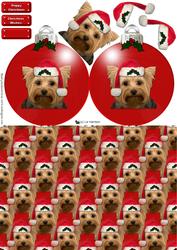 Yorkshire Terrier Christmas Bauble & Background