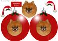 Pomeranian Dog Red Christmas Bauble