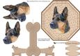 German Shepherd Plate Shaped Card & Stand