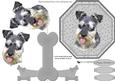 Miniature Schnauzer Plate Shaped Card & Stand