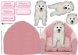 Samoyed Puppy Sat in a Pink Chair