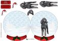 Black Standard Poodle Christmas Snow Globe