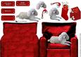 White Poodle Christmas Arm Chair