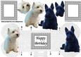 Scottie and Westie 3D Decoupage Bone Shaped Card