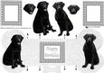 Black Labrador 3D Decoupage Bone Shaped Card