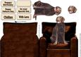 Chocolate Labrador Arm Chair Card
