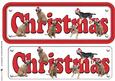 Border Terriers with Hats Christmas Name Sign 3D Decoupage