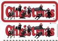 Black Labradors with Hats Christmas Name Sign 3D Decoupage