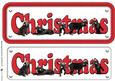 Cocker Spaniel & Hats ,black, Christmas Name Sign