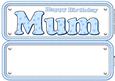 Mum Birthday Name Sign Insert Paw Print Design