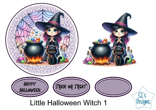 Cute Halloween Witch Illustration, Kawaii Cartoon Style, Whimsical Witch Clipart, Round & Charming, Soft Dreamy Colors