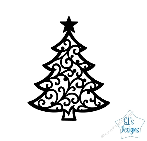 Elegant Swirl Christmas Tree SVG, SST| Laser Cut Christmas Design | Decorative Holiday Cut File