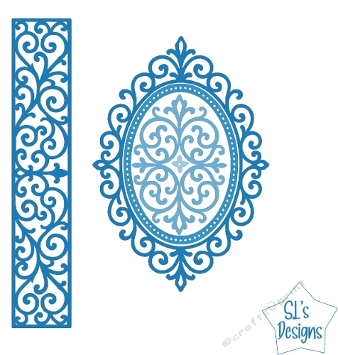 Ornamental Oval Medallion & Decorative Border SVG | Elegant Laser Cut Design | Intricate Papercraft Cut File