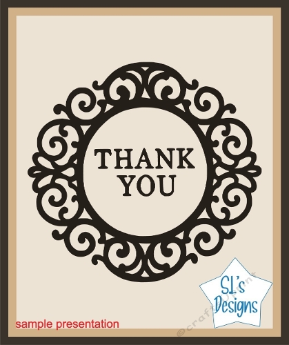 Thank You Mandala Frame SVG | Ornamental Round Cut File | Elegant Papercraft & Cardmaking Design
