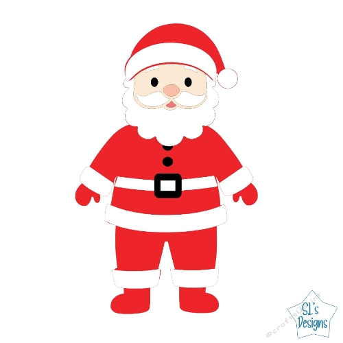 Cute Santa Claus Topper for Christmas Cardmaking & Scrapbooking