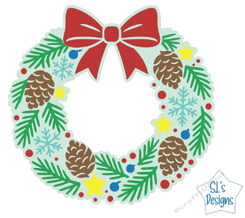 Christmas Wreath Card Topper Printable – Holiday Pinecone and Bow Craft Design
