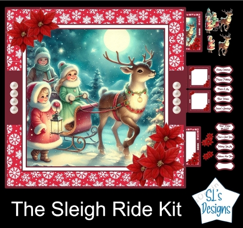 The Sleigh Ride Vintage Christmas Card Making Kit