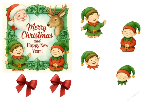 Whimsical Christmas Elves & Santa – Festive Craft Kit
