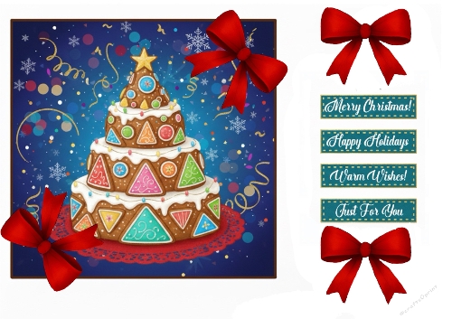 Gingerbread Christmas Tree Topper – Festive Printable with Tags & Bows