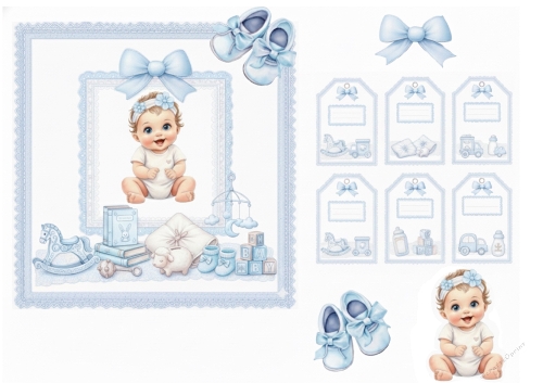 Adorable Baby Girl Keepsake & Tags – Pink Pastel Nursery Set