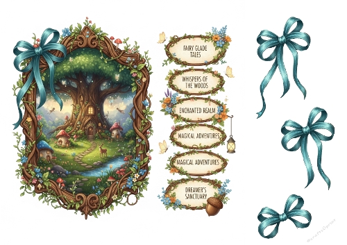 Enchanted Forest Card & Tags – Fairy Glade Woodland Fantasy Set