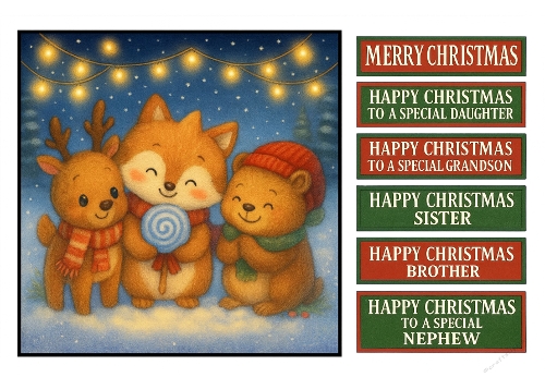 Woodland Christmas Friends Card Kit – Fox, Bear & Reindeer