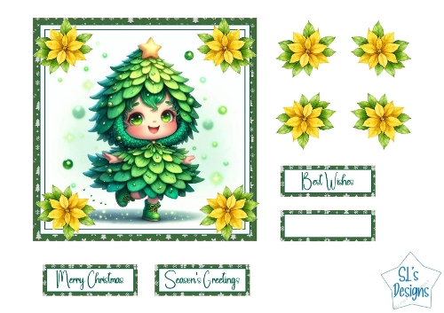 Baby Dressed as a Christmas Tree Card 2