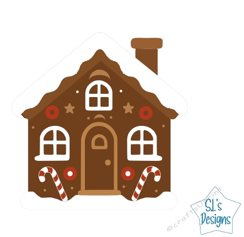 Gingerbread House Christmas Cutting File for Cards, Crafts and Decorations