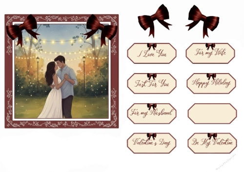 Romantic Dance Under the Lights – Valentines Day & Anniversary Card Topper